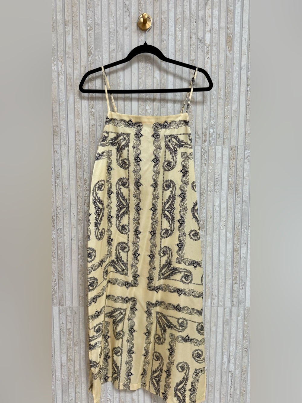 J. Crew Cream/yellow  Paisley Slip Dress